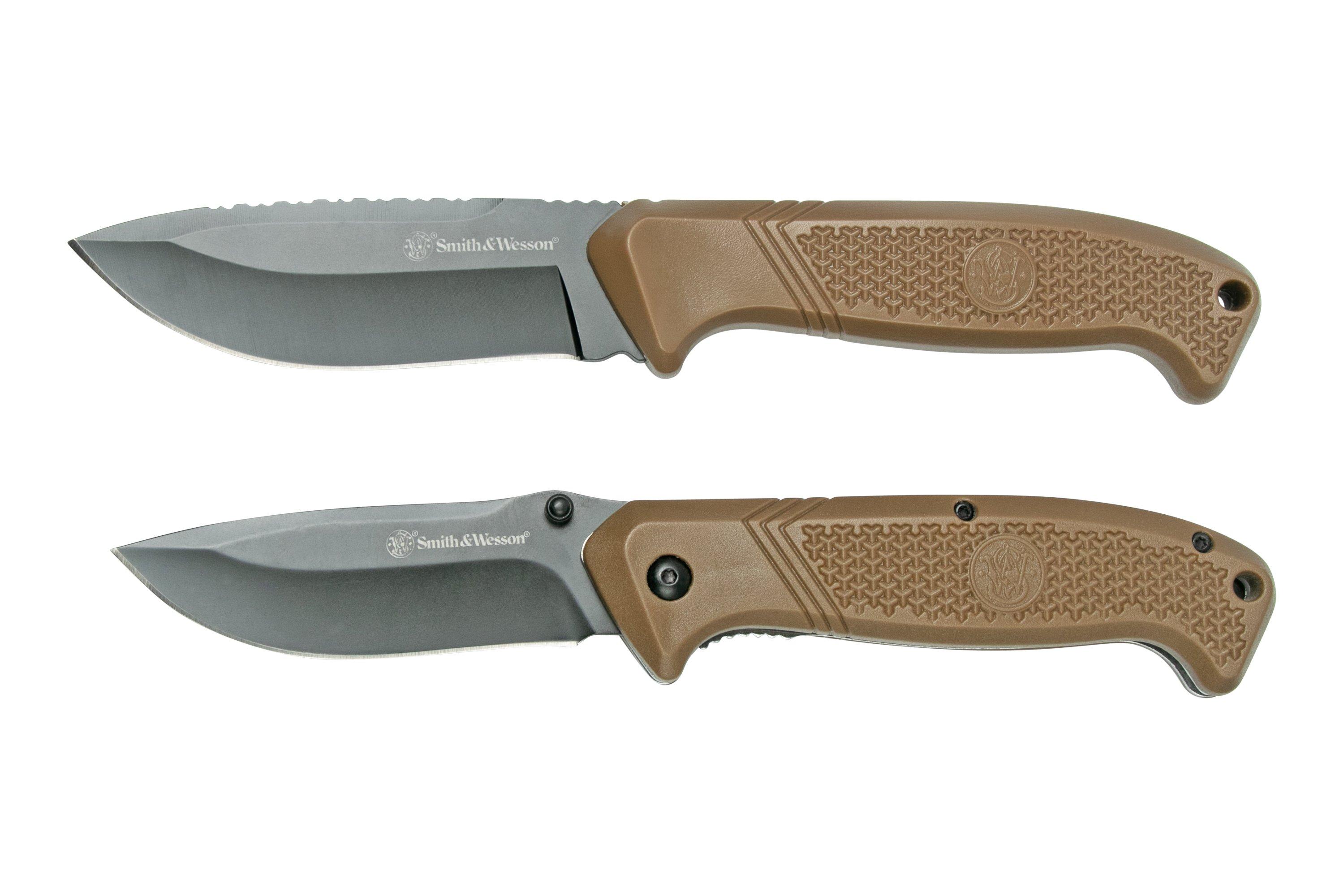 Smith & Wesson Fixed & Folder Combo Set 1122655 couteau de poche et ...