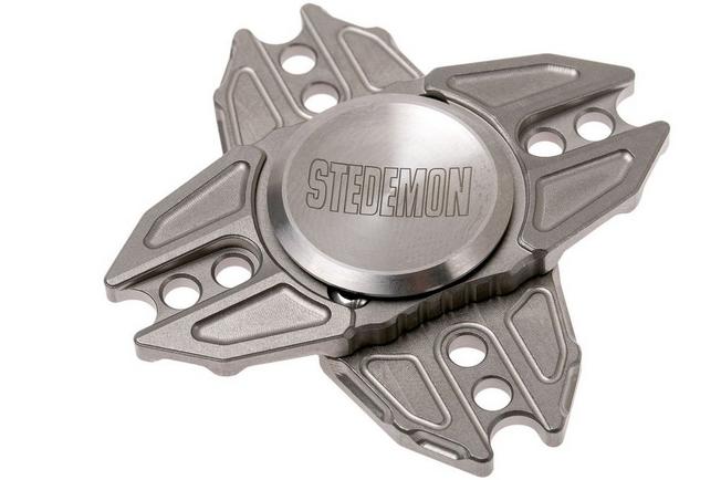 Stedemon Z02X Hand Spinner Green Titanium Fidget Toy w/ Milled Notches 