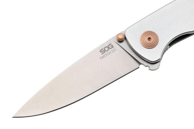 Bild für SOG Twitch III 11-15-02-43, Satin 154CM, Grey Aluminum, Rose Gold Hardware Taschenmesser