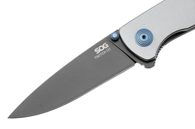 Bild für SOG Twitch III 11-15-03-43, Black 154CM, Gunmetal Gray Aluminum, Blue Hardware Taschenmesser