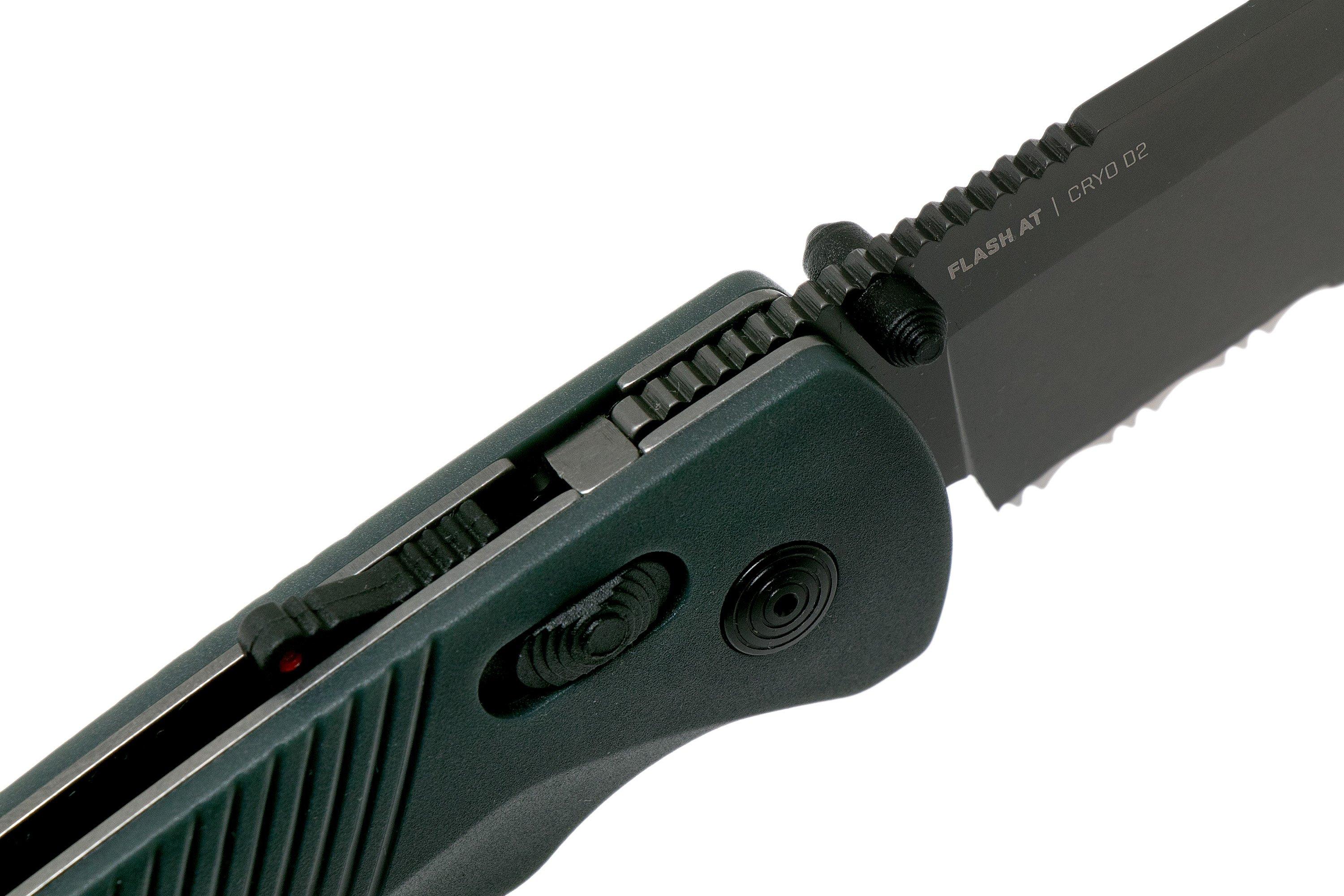 SOG Flash AT Urban Grey Serrated 11-18-06-57 pocket knife ...
