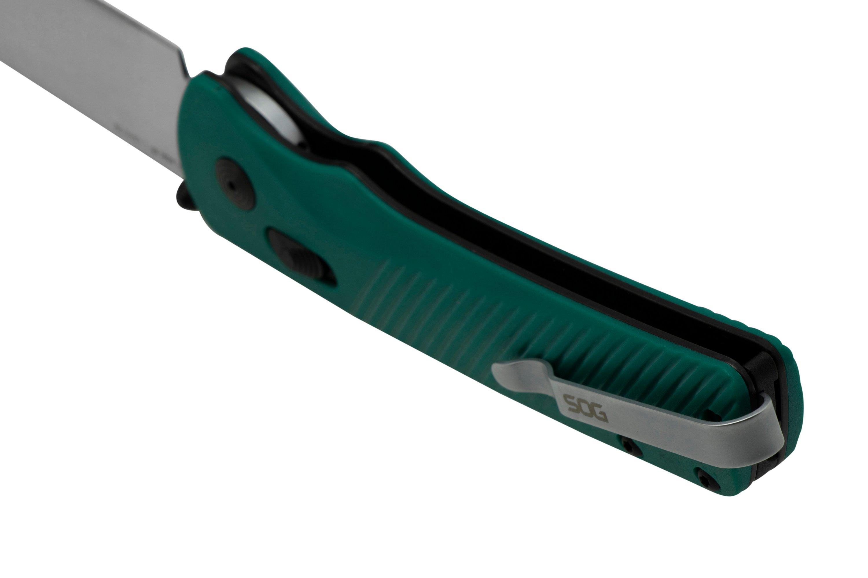 SOG Flash AT Petrol Green Satin 11-18-13-41 pocket knife ...