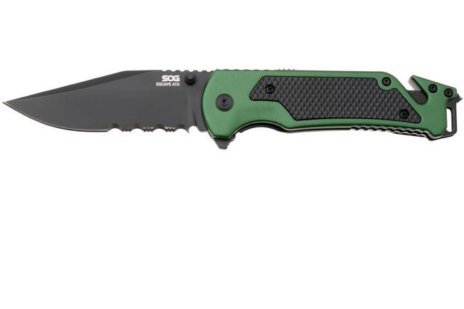 Afbeelding voor SOG Escape ATK 2.0 11-52-01-43, Titanium Nitride AUS-8, Olive Drab Aluminum zakmes