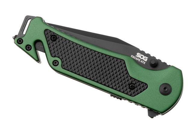 Afbeelding voor SOG Escape ATK 2.0 11-52-01-43, Titanium Nitride AUS-8, Olive Drab Aluminum zakmes