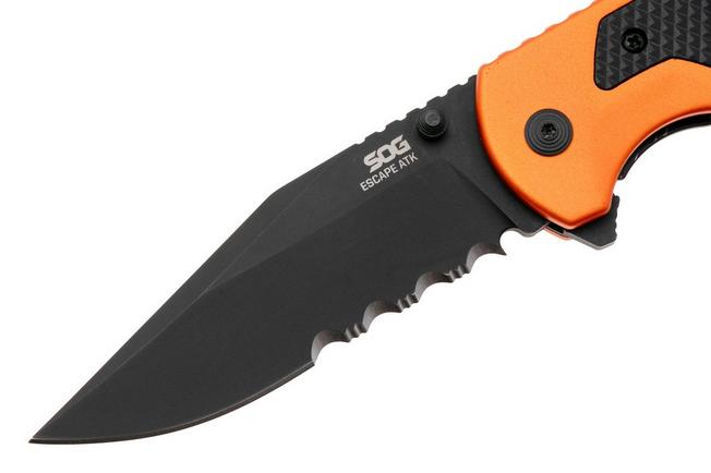 Bild für SOG Escape ATK 2.0 11-52-02-43, Titanium Nitride AUS-8, Hi Viz Orange Aluminum Taschenmesser
