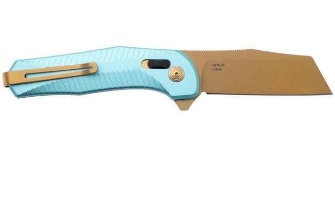 Bild für SOG Diverge XR 12-02-02-43, Gold PVD D2, Light Blue Aluminum Taschenmesser