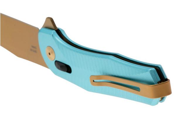 Bild für SOG Diverge XR 12-02-02-43, Gold PVD D2, Light Blue Aluminum Taschenmesser