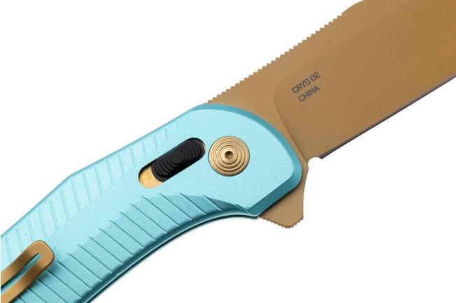 Bild für SOG Diverge XR 12-02-02-43, Gold PVD D2, Light Blue Aluminum Taschenmesser