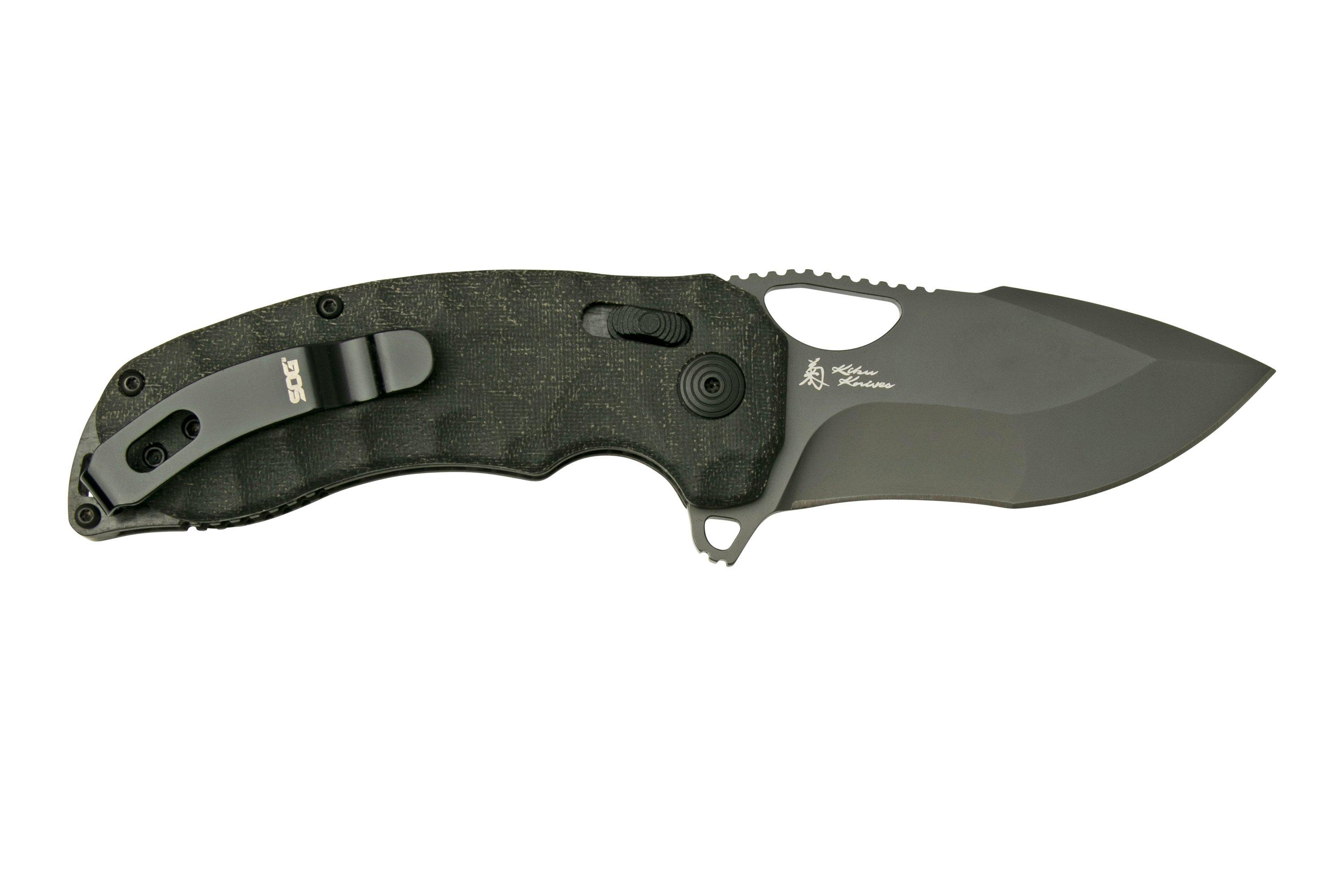 SOG Kiku XR LTE Blackout 12-27-04-57 pocket knife, Kiku Matsuda design ...