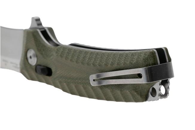 Afbeelding voor SOG Hidaka XR 12-27-09-57 Satin Cryo 3V, Green Micarta, zakmes