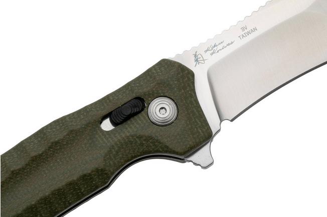Afbeelding voor SOG Hidaka XR 12-27-09-57 Satin Cryo 3V, Green Micarta, zakmes