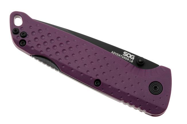 Afbeelding voor SOG Adventurer LB 13-11-04-43, Titanium Nitride 5CR15MOV, Dusk Purple GRN zakmes 