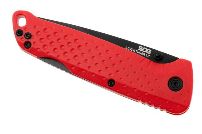 Afbeelding voor SOG Adventurer LB 13-11-07-43, Titanium Nitride 5CR15MOV, Red GRN zakmes