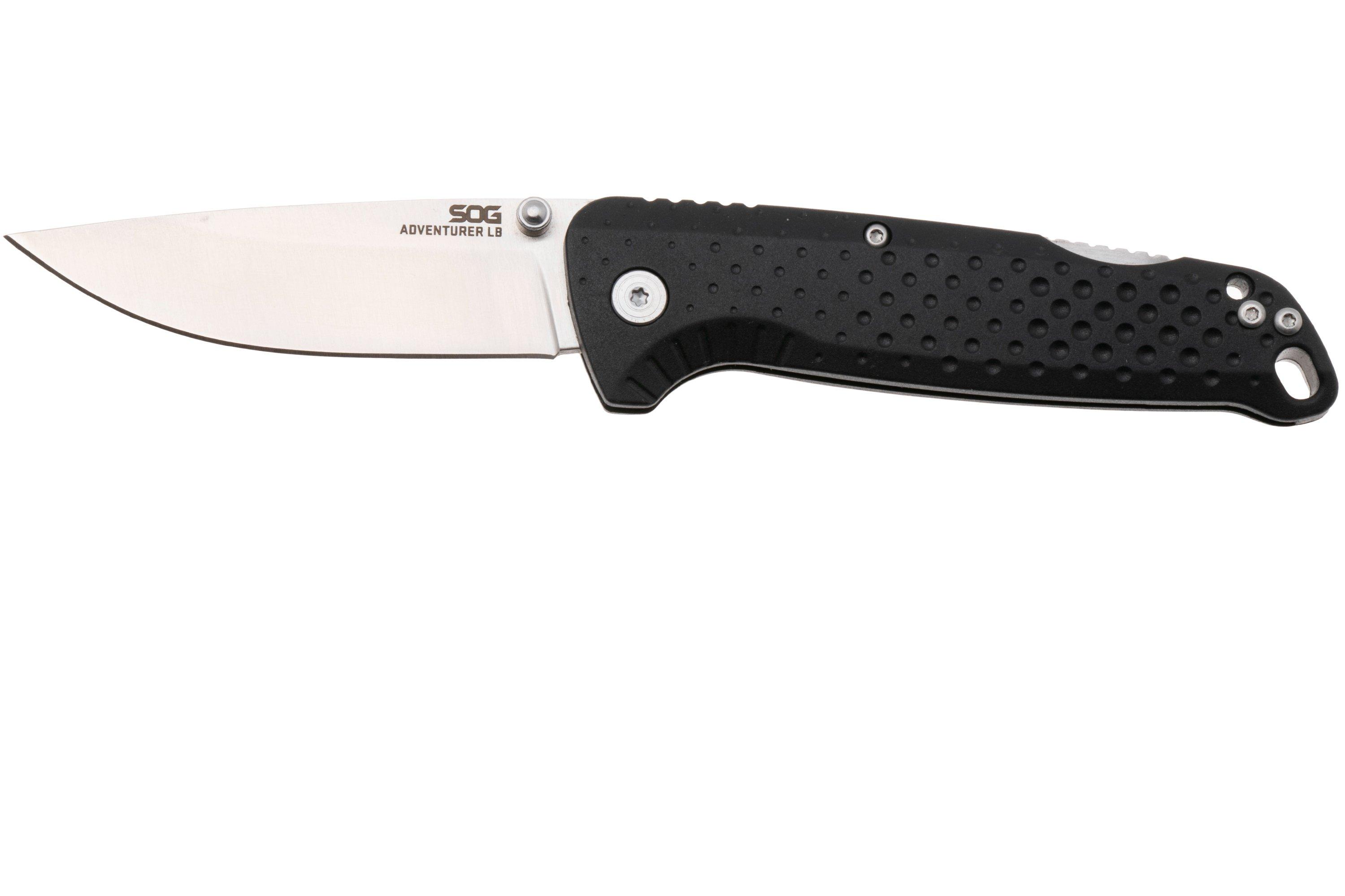 SOG Adventurer LB 13-11-08-43, Satin 5CR15MOV, Black GRN pocket knife ...