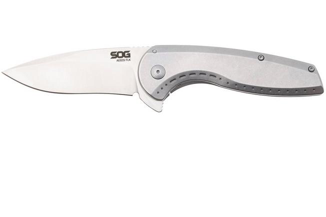 Afbeelding voor SOG Aegis FLK 2.0 14-41-03-43, Stonewashed 8Cr13MoV, Stainless Steel zakmes
