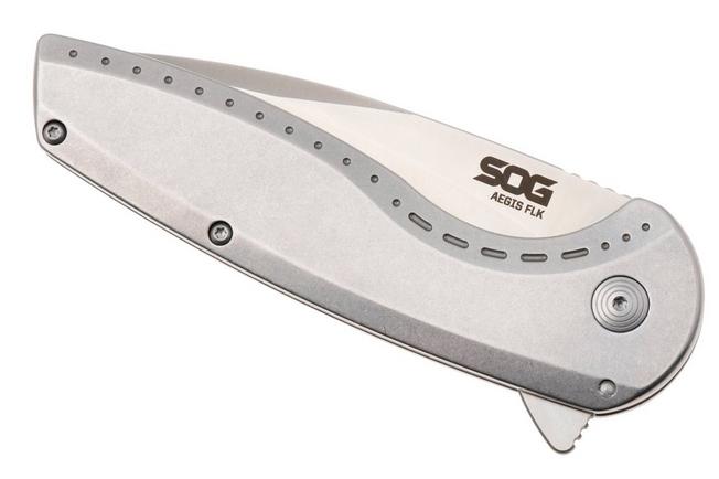 Afbeelding voor SOG Aegis FLK 2.0 14-41-03-43, Stonewashed 8Cr13MoV, Stainless Steel zakmes