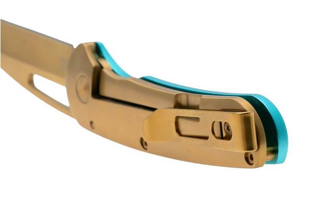 Afbeelding voor SOG Escape FL 2.0 14-52-02-57, Gold TiNi 440C, Gold Stainless Steel Blue Aluminium, zakmes