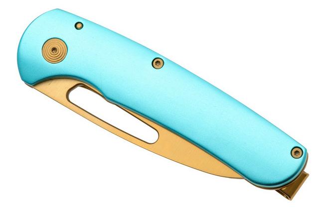 Afbeelding voor SOG Escape FL 2.0 14-52-02-57, Gold TiNi 440C, Gold Stainless Steel Blue Aluminium, zakmes