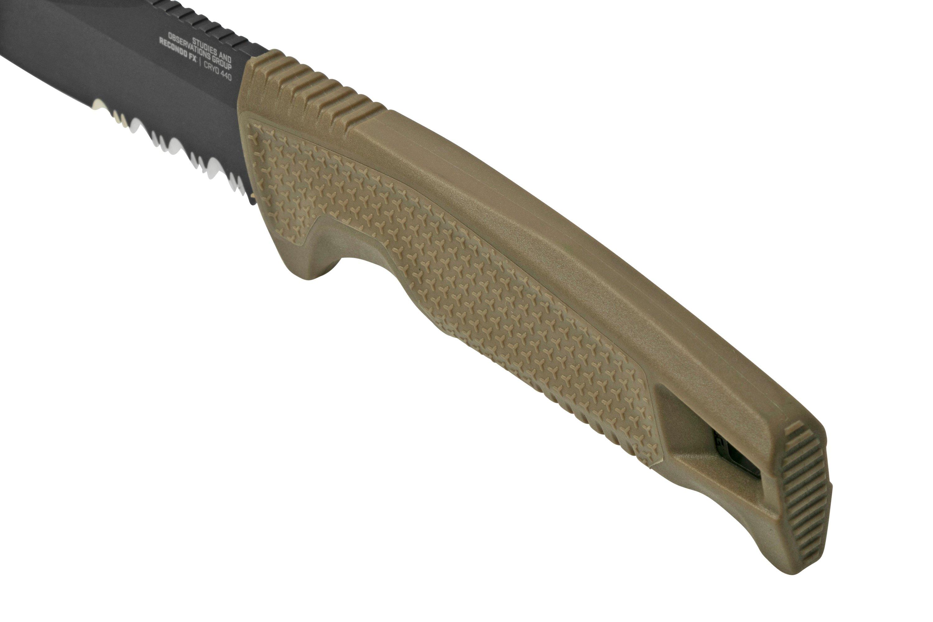 SOG Recondo FX, FDE, Partially Serrated 17-22-04-57 cuchillo fijo ...