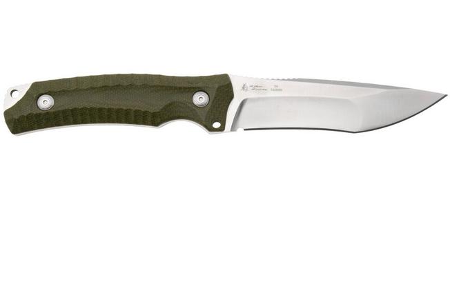 Bild für SOG Hidaka FX 17-27-01-57 Satin CPM 3V, Green Micarta Fahrtenmesser, Kiku Matsuda Design
