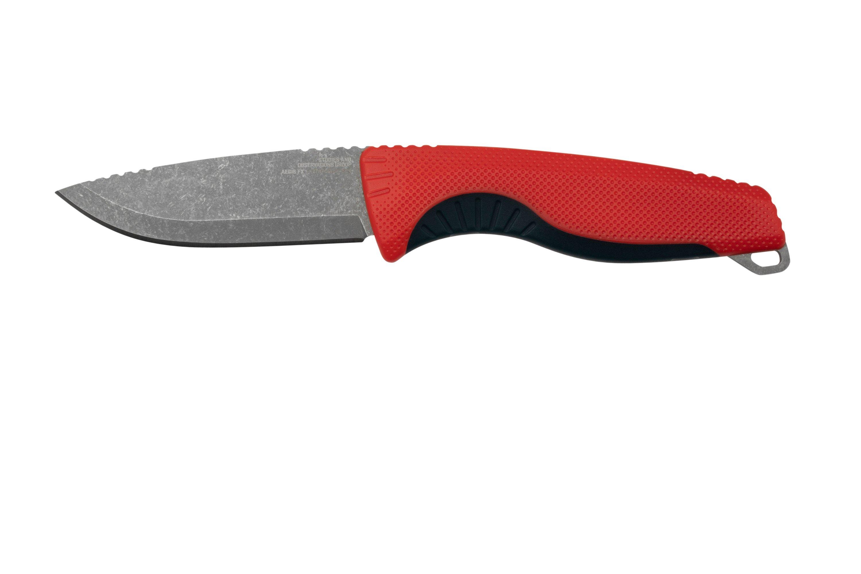 SOG Knives Aegis FX Knife - Rescue Red + Indigo