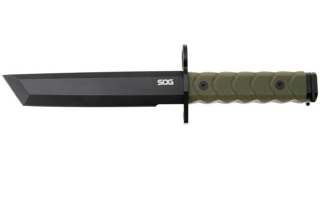 Afbeelding voor SOG BAR15T BY1002-BX, Black PVD AUS-8 Tanto, OD-Green G10 vaststaand mes