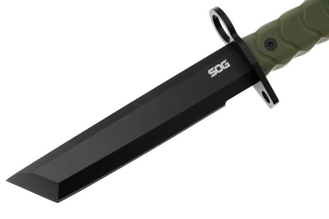 Afbeelding voor SOG BAR15T BY1002-BX, Black PVD AUS-8 Tanto, OD-Green G10 vaststaand mes