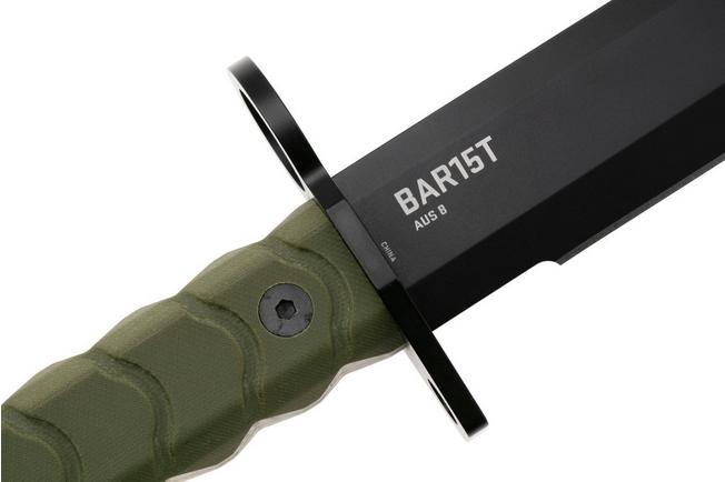 Afbeelding voor SOG BAR15T BY1002-BX, Black PVD AUS-8 Tanto, OD-Green G10 vaststaand mes