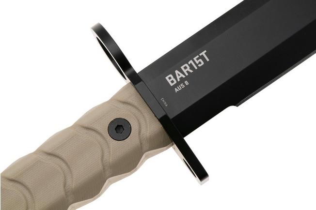 Afbeelding voor SOG BAR15T BY1003-BX, Black PVD AUS-8 Tanto, FDE G10 vaststaand mes