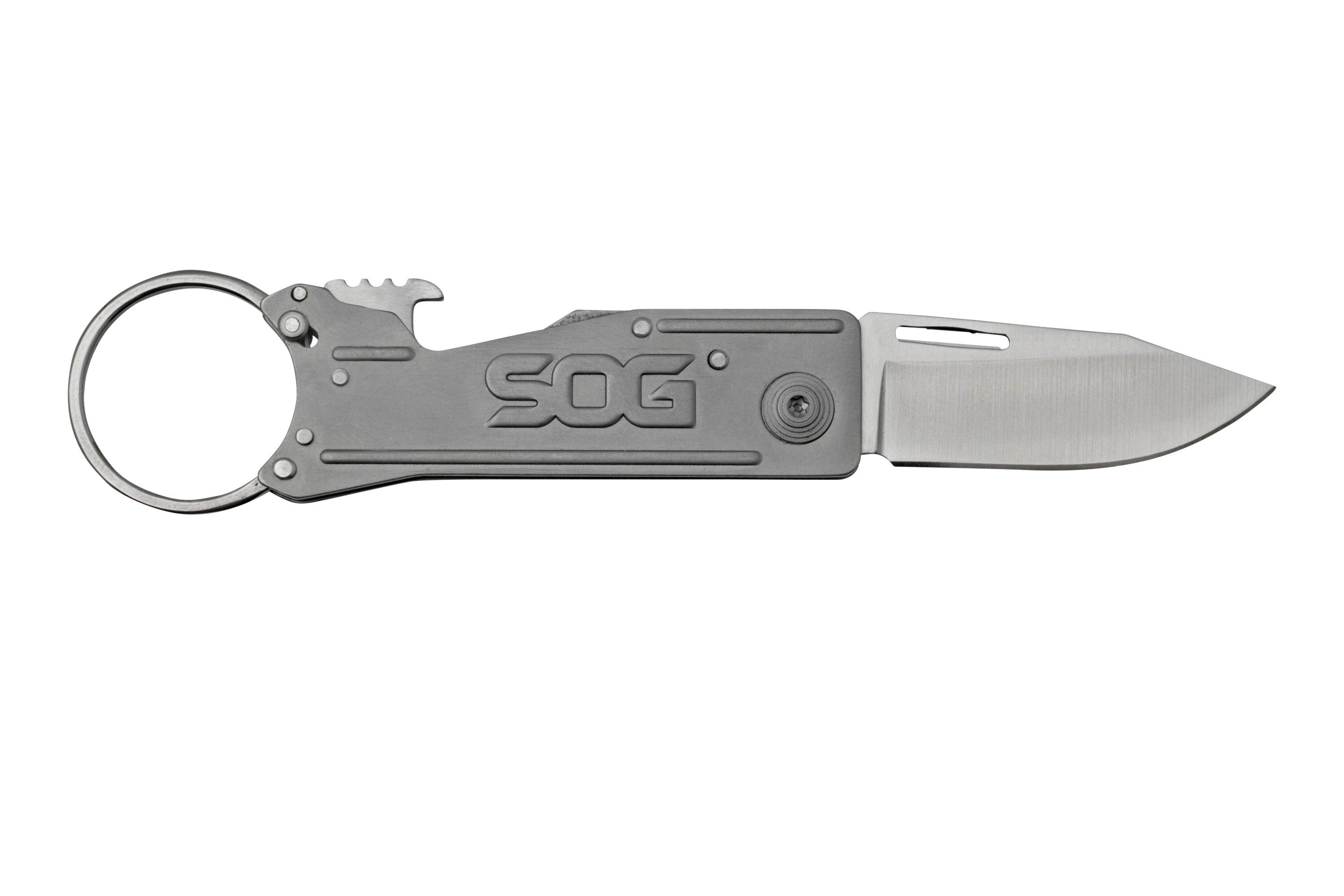 SOG Keytron, Satin, Straight KT1001CP keychain pocket knife