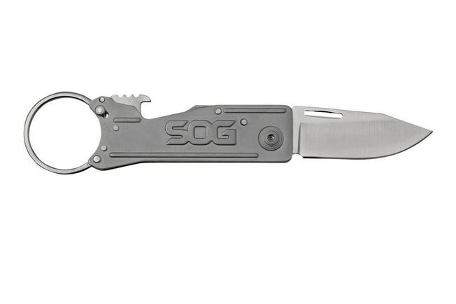 SOG Keytron, Satin, Straight KT1001-CP keychain pocket knife