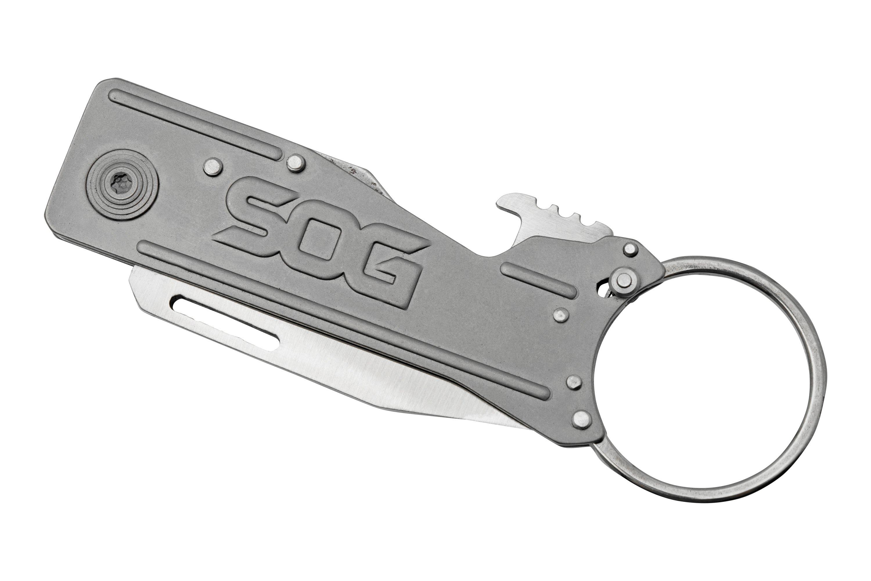 SOG Keytron, Satin, Straight KT1001CP keychain pocket knife