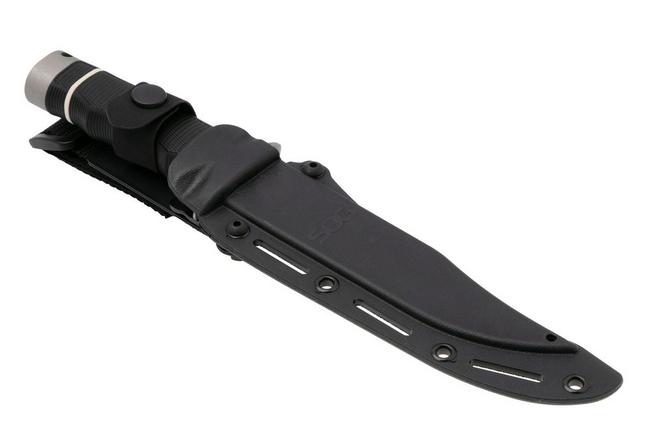 Afbeelding voor SOG Tech Bowie S11B-BX, Stonewashed AUS-8, Black Kraton vaststaand mes