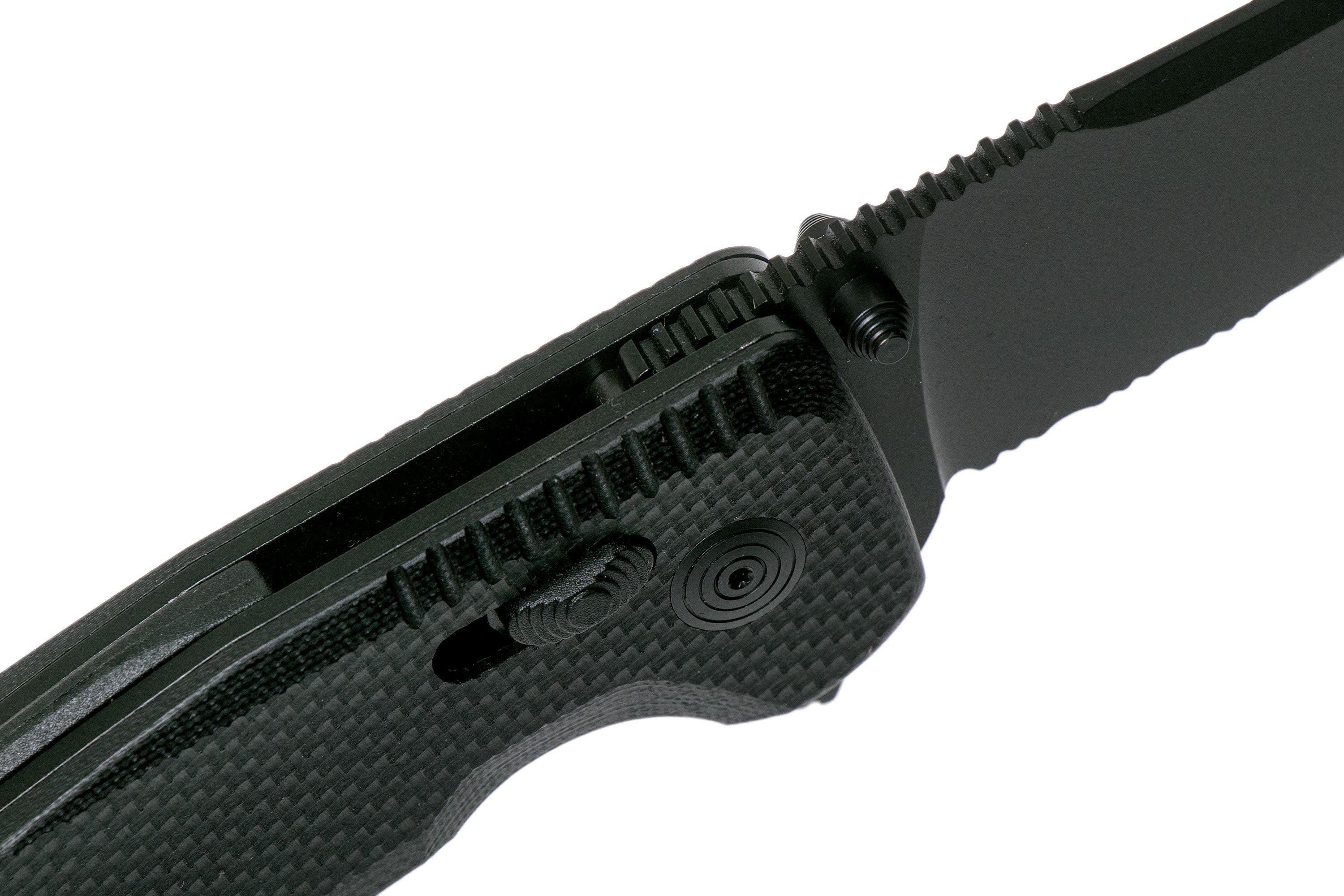 SOG SOG-TAC XR Blackout Serrated 12-38-03-57 pocket knife ...