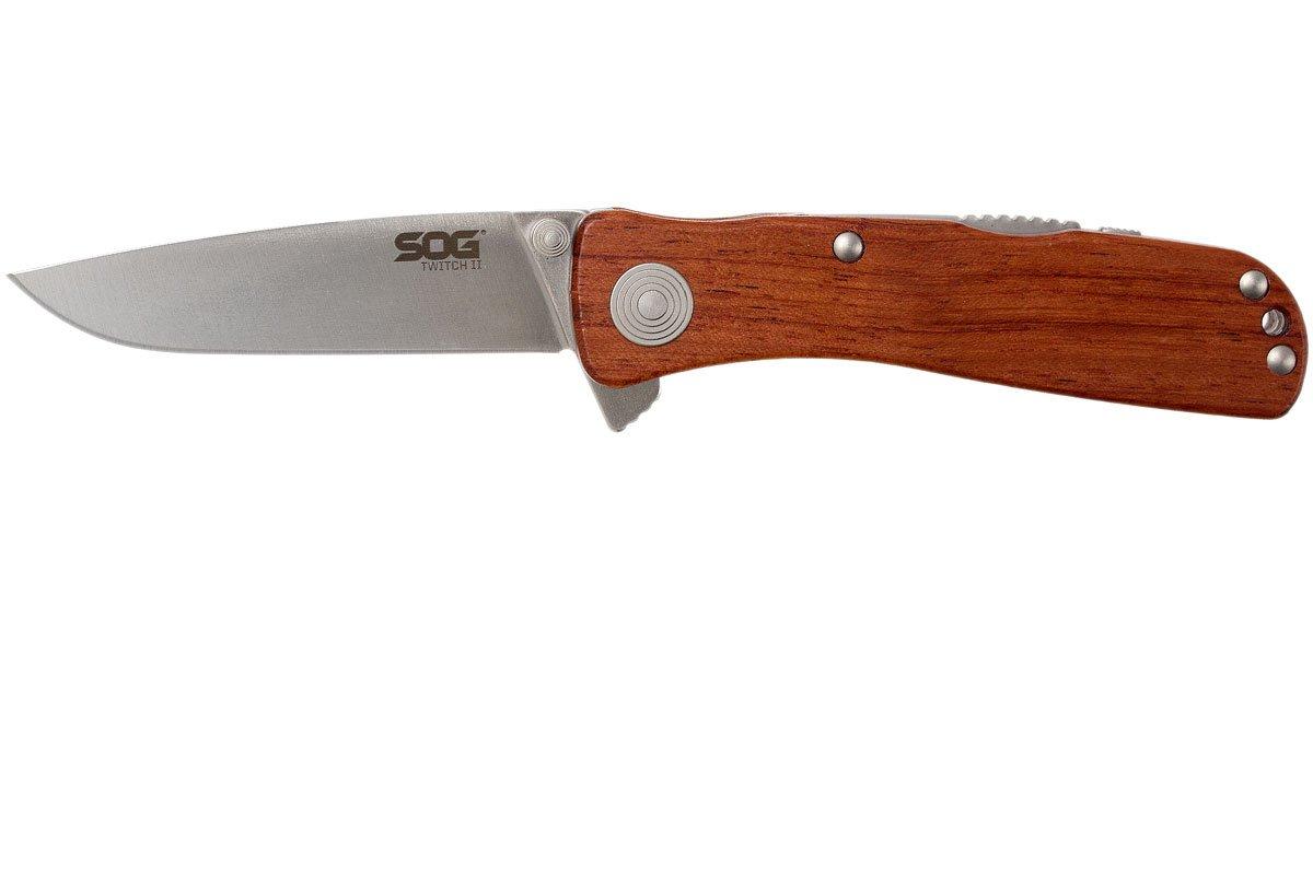 SOG Twitch II Wood Handle TWI17-BX pocket knife | Advantageously ...