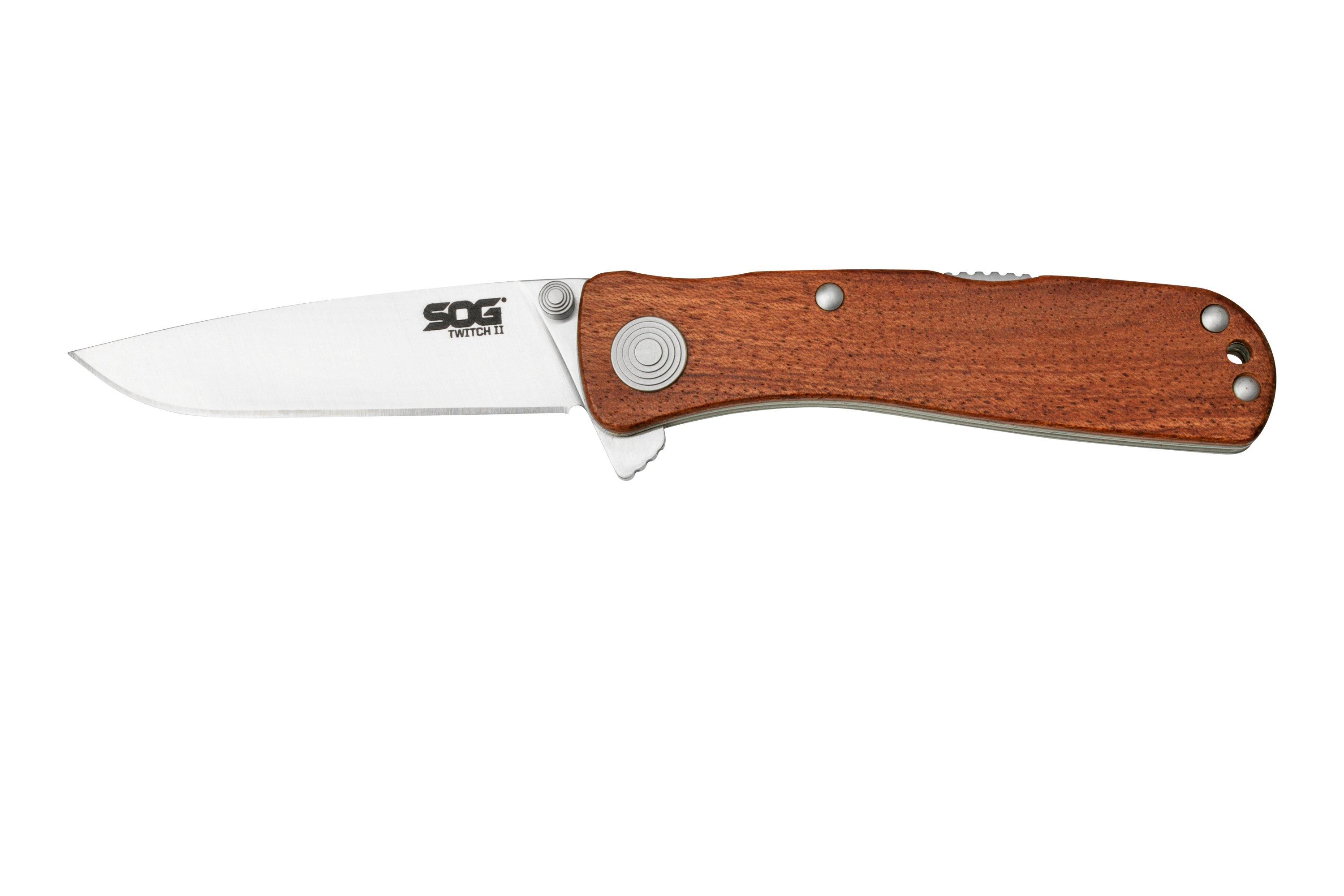 SOG Twitch II, Wood Handle TWI7-CP pocket knife | Advantageously