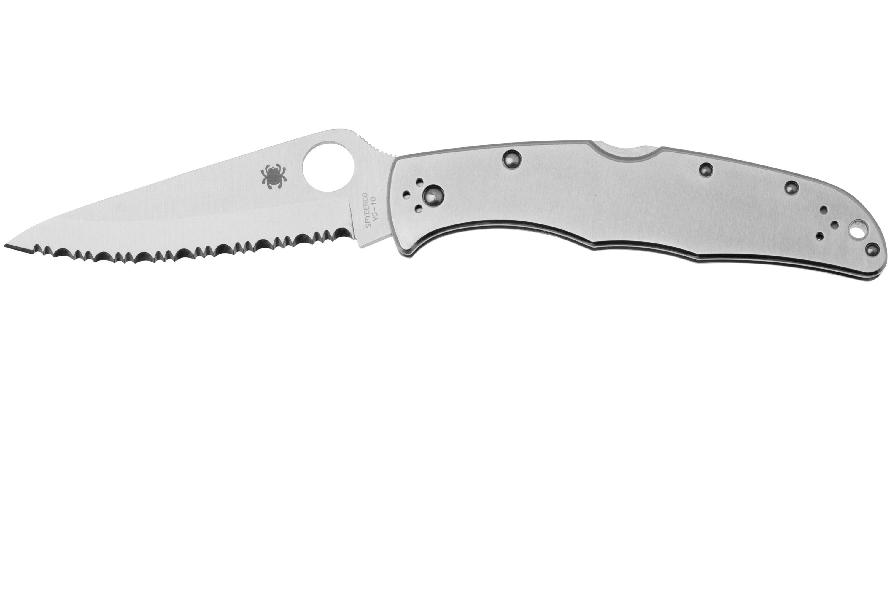 Spyderco Endura 4 Stainless Steel C10S serrated pocket knife 