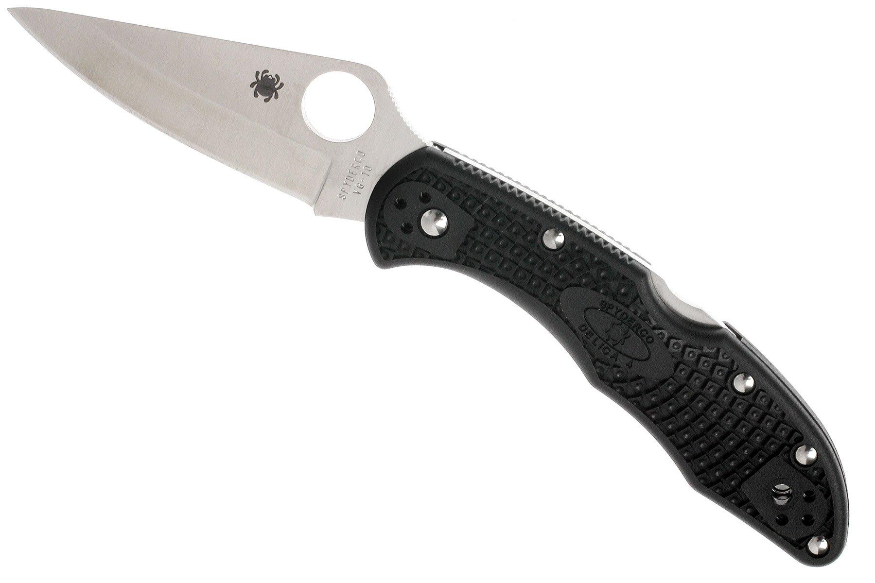 Spyderco Delica 4 C11PBK saber grind pocket knife | Advantageously ...