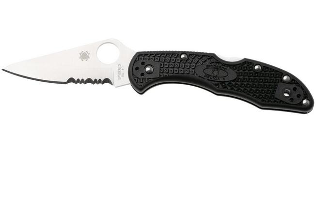 Image for Spyderco Delica 4 C11PSBK partly serrated pocket knife
