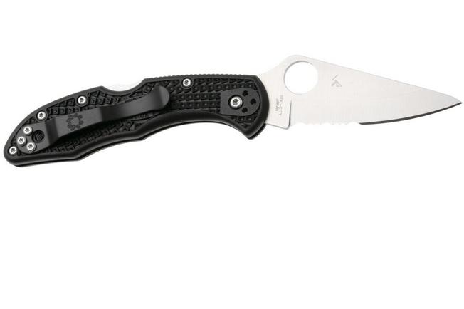 Image for Spyderco Delica 4 C11PSBK partly serrated pocket knife
