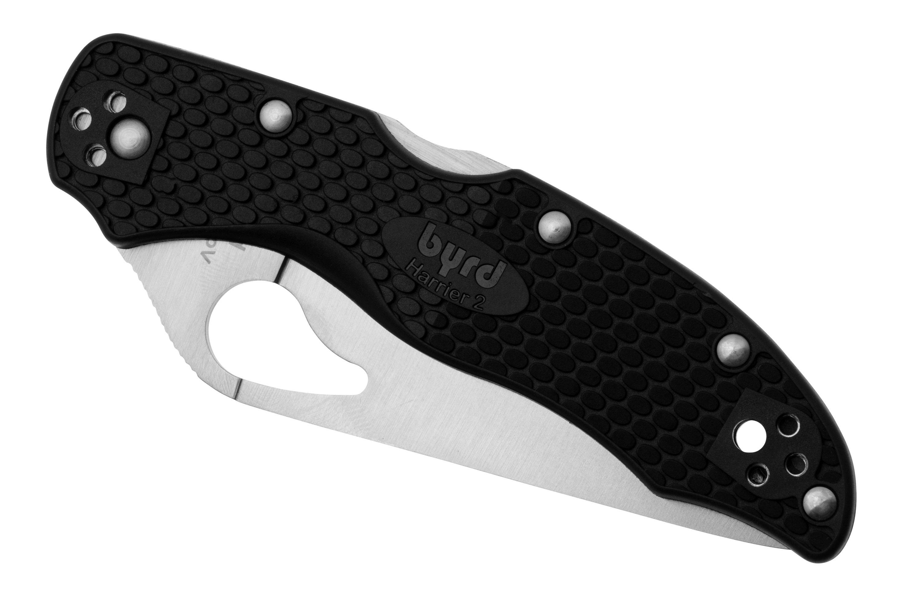 Spyderco Byrd Harrier 2 Lightweight BY01PSBK2 Black FRN, partially serrated pocket knife