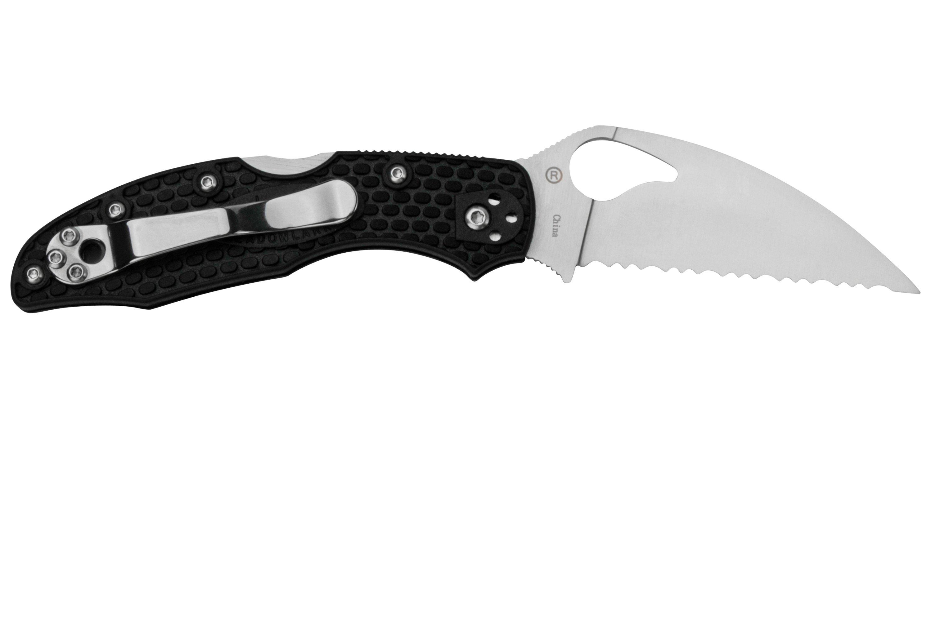 Spyderco Byrd Meadowlark 2 Wharncliffe BY04SBKWC2 serrated pocket knife ...