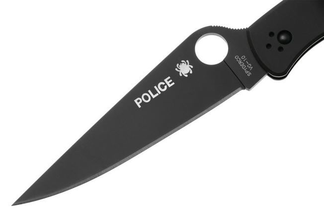 Image for Spyderco Police 4 Black C07BKP Black VG10, Black Stainless Steel, pocket knife