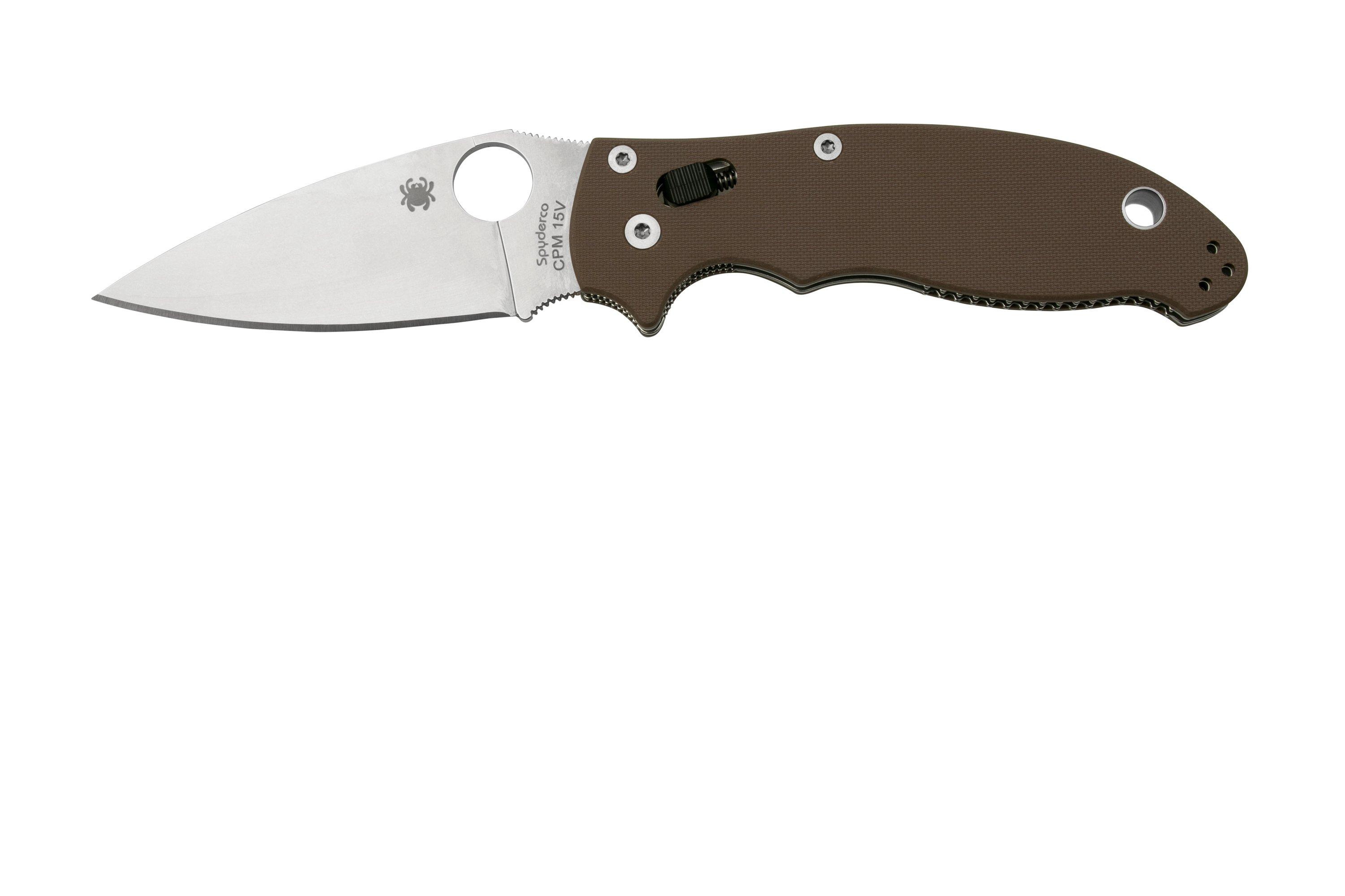Spyderco Manix 2 Brown G10 CPM 15V C101GPBN15V2 Sprint Run, pocket