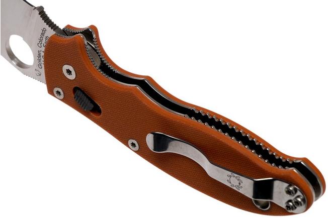 Spyderco Manix 2 REX45 Burnt Orange C101GPBORE2 Sprint Run pocket knife