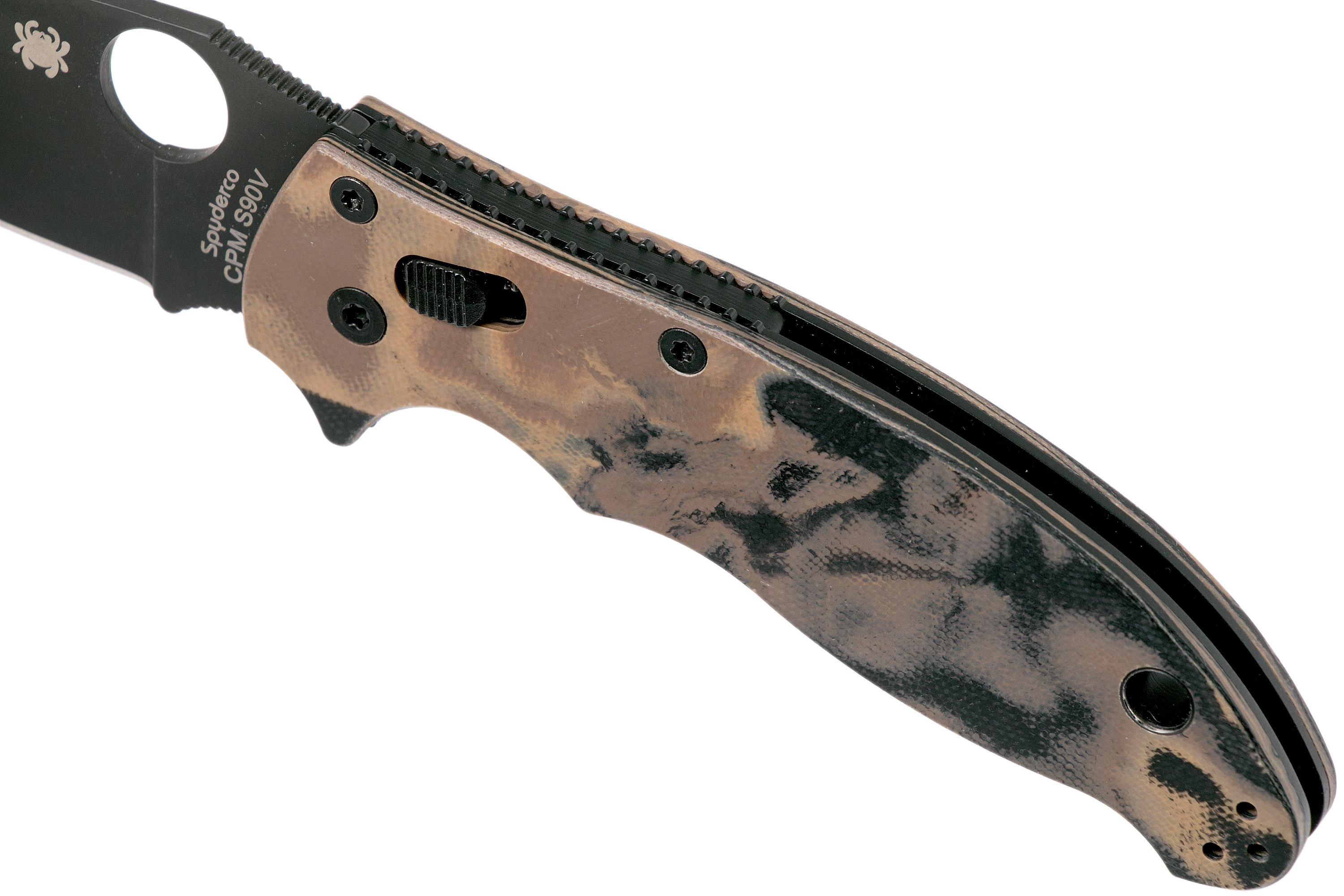 Spyderco Manix 2 C101MGPBRBBK2 Burl G10 CPM S90V Sprint Run pocket 