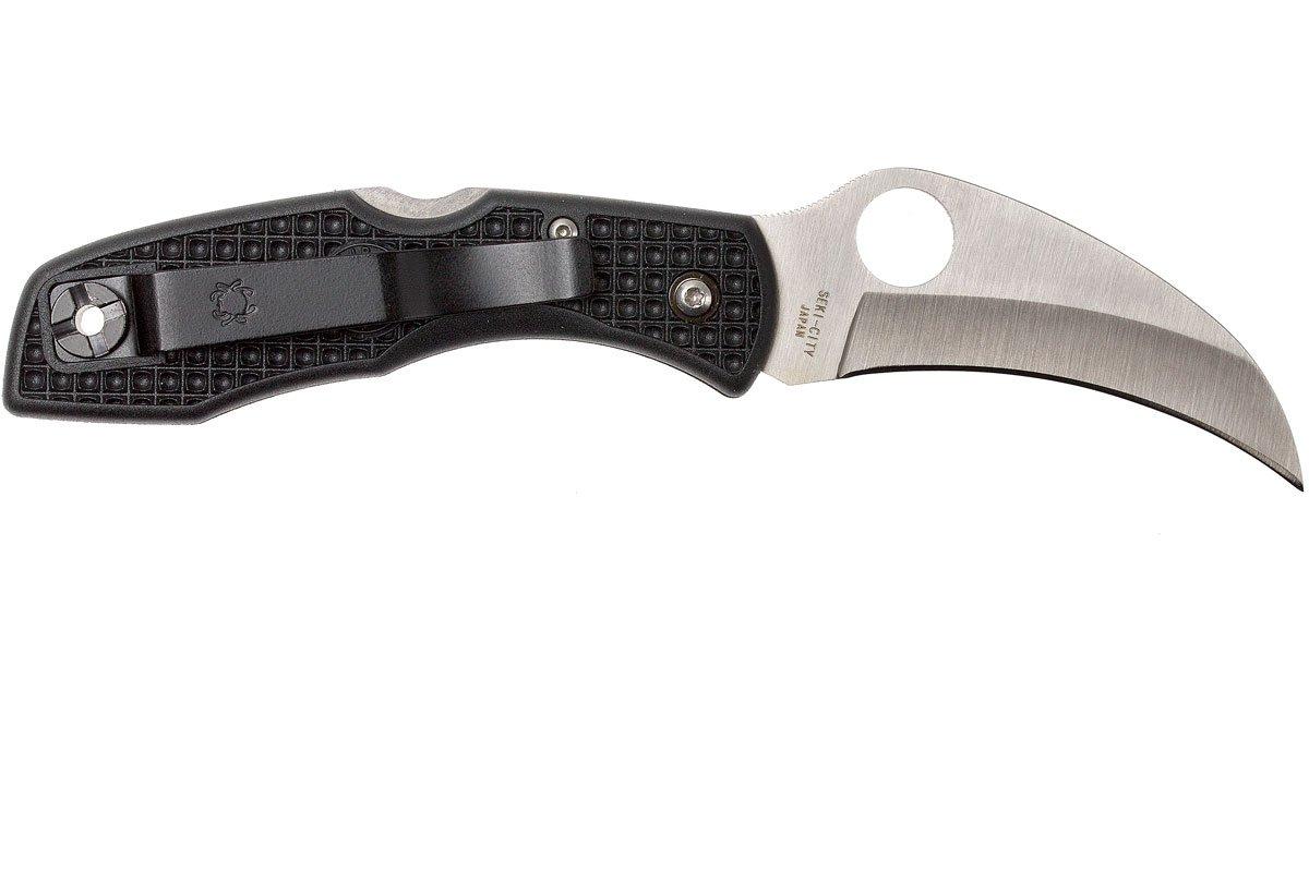 Spyderco Tasman Salt H1 black, plain edge C106PBK pocket knife ...