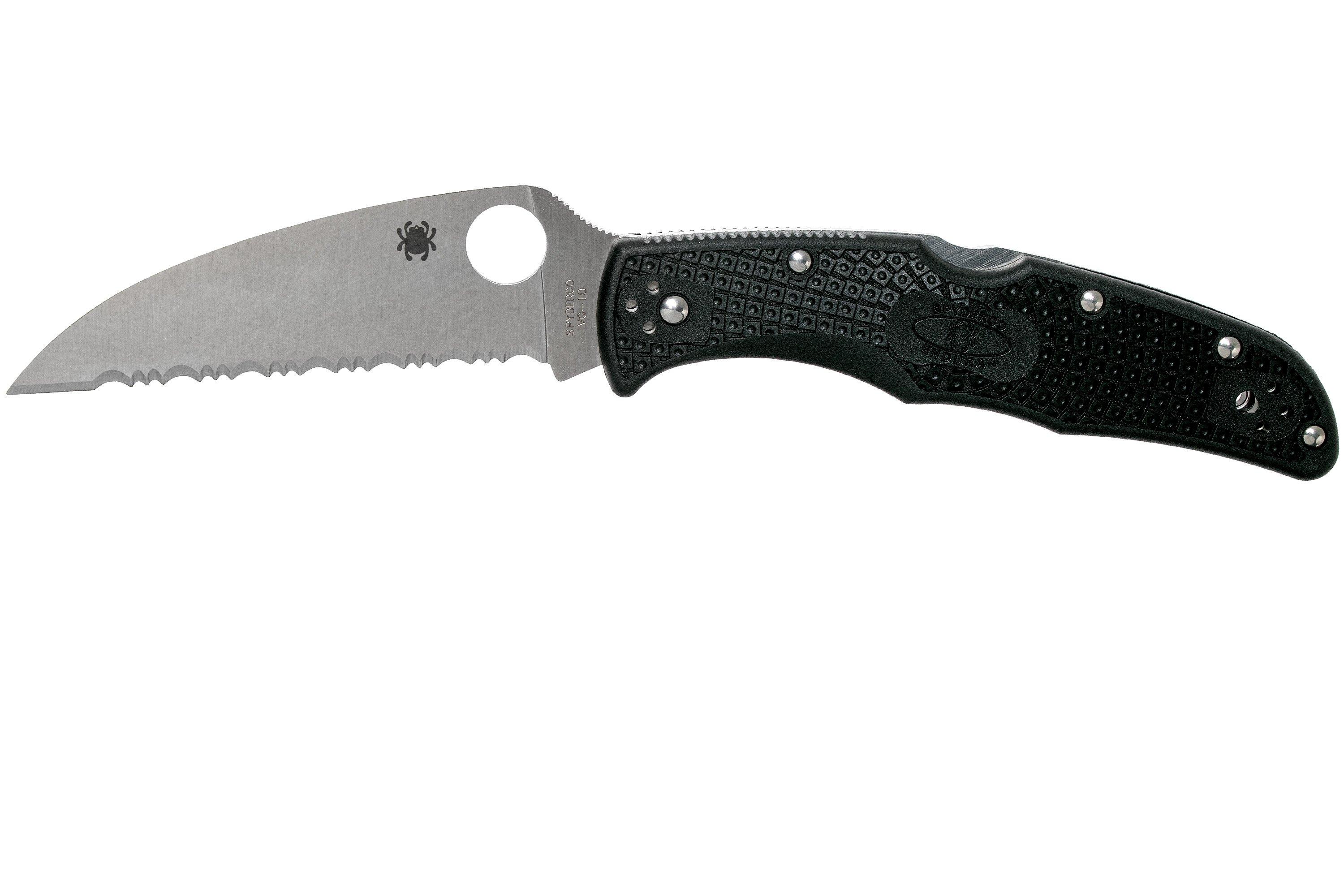 Spyderco Endura 4 Wharncliffe C10FSWCBK serrated pocket knife