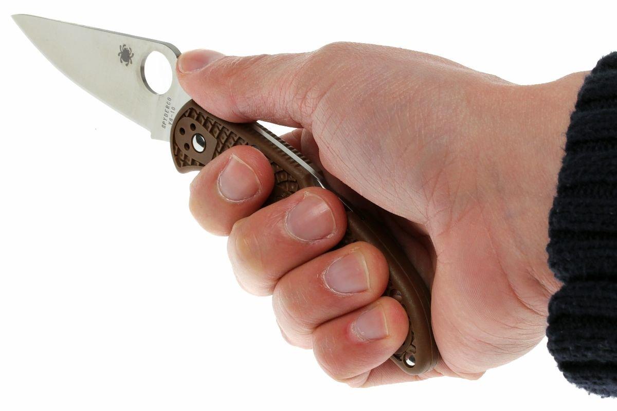 Spyderco Delica 4 Brown C11FPBN pocket knife | Advantageously shopping ...