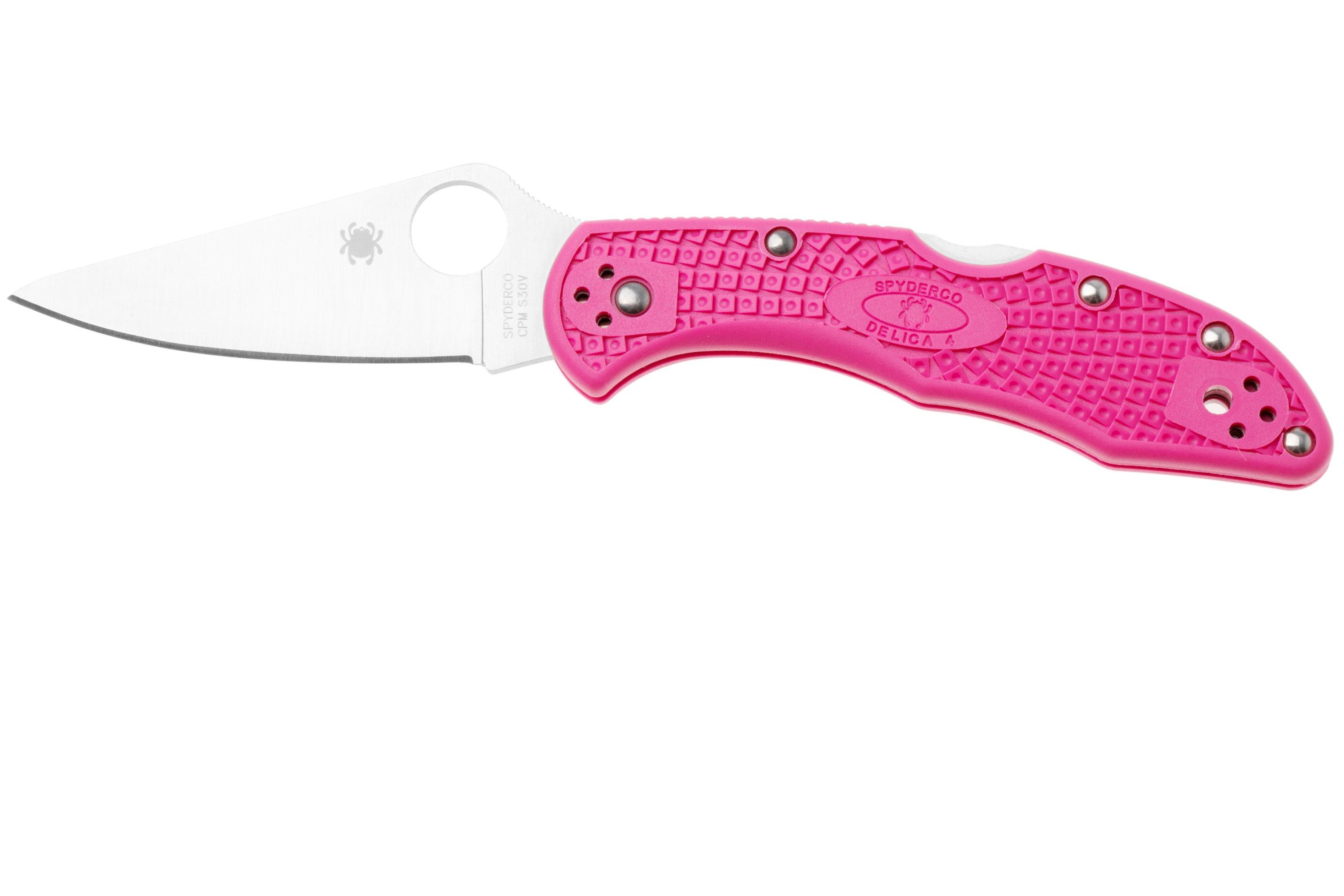 Spyderco Delica 4 Pink S30V C11FPPNS30V Pink Heals pocket knife 